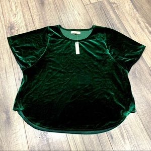 NWT Madewell Small Green Velvet Top